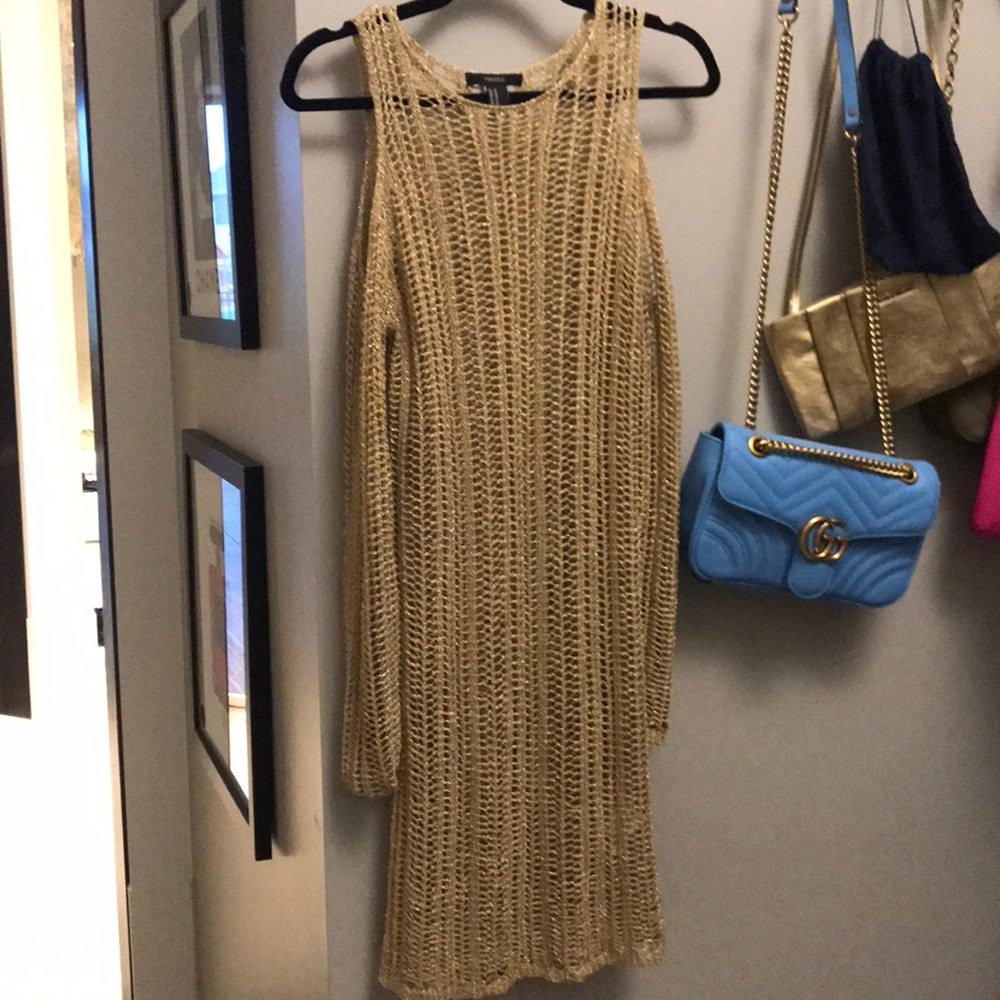 Gold knit dress